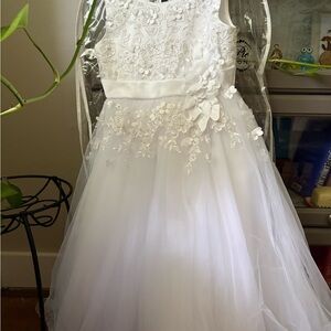 Mon Cheri White Lace Kids Dress